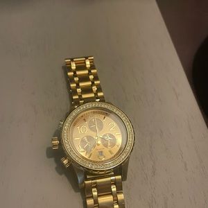 Nixon Watch Gold Dial Chronograph.